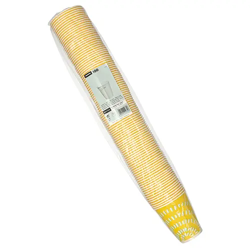 Starpak Trinkbecher für Kaltgetränke, Pappe 0,3 l Ø 8,97 cm, 10 cm gelb