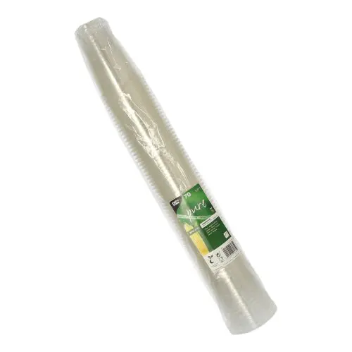 PAPSTAR Kaltgetränkebecher, PLA "pure" 0,25 l Ø 7,8 cm, 11 cm glasklar mit Schaumrand
