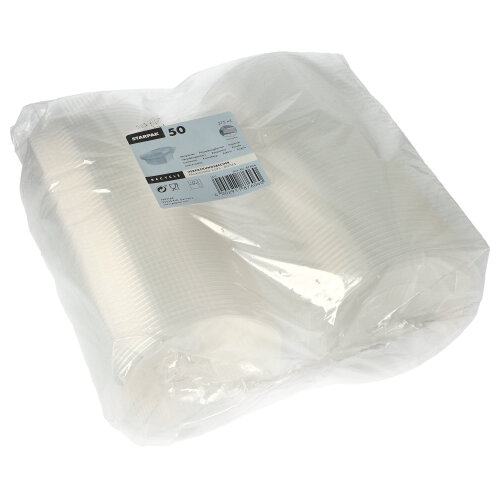 Starpak Verpackungsbecher mit Klappdeckeln, PP 8-eckig 375 ml 4,2 cm x 11 cm x 11 cm transparent