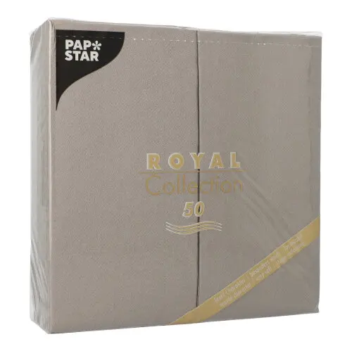 PAPSTAR Servietten "ROYAL Collection" 1/8-Falz 40 cm x 40 cm grau
