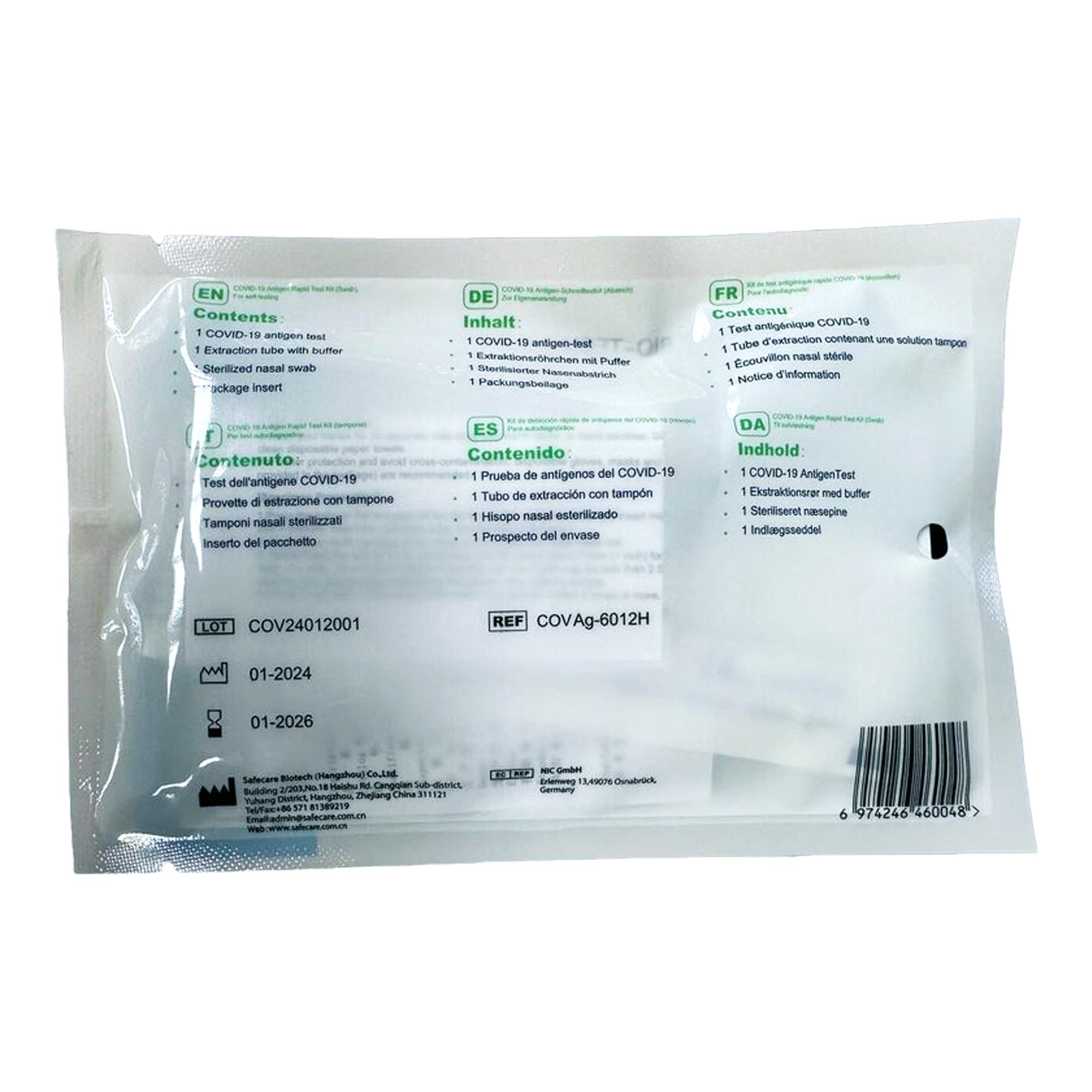 Safecare COVID-19 Antigen Rapid Test Kit für Laien, Corona-Schnelltest, 1er Pack