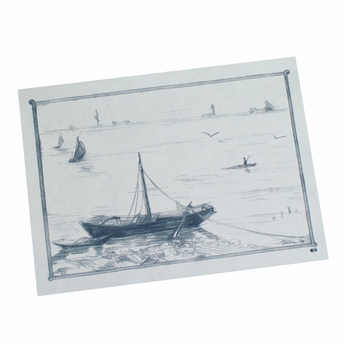PAPSTAR Tischsets, Papier 30 cm x 40 cm weiß "Ruderboot"