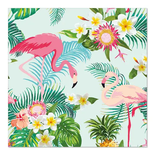 PAPSTAR Servietten, 3-lagig 1/4-Falz 33 cm x 33 cm "Exotic Flamingos"