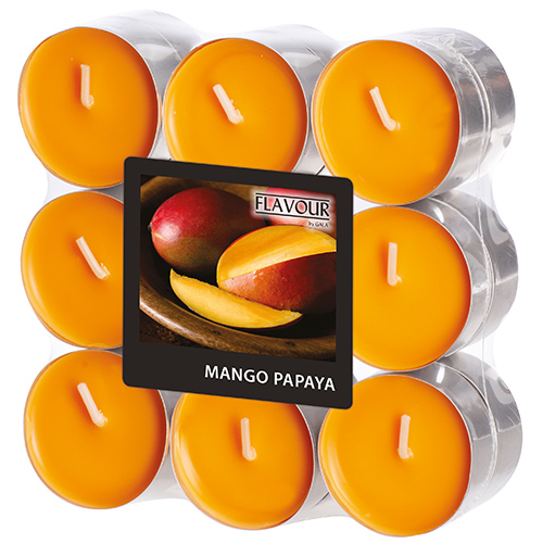 PAPSTAR "Flavour by GALA" Duftlichte Ø 37,5 mm, 16,6 mm pfirsich - Mango-Papaya