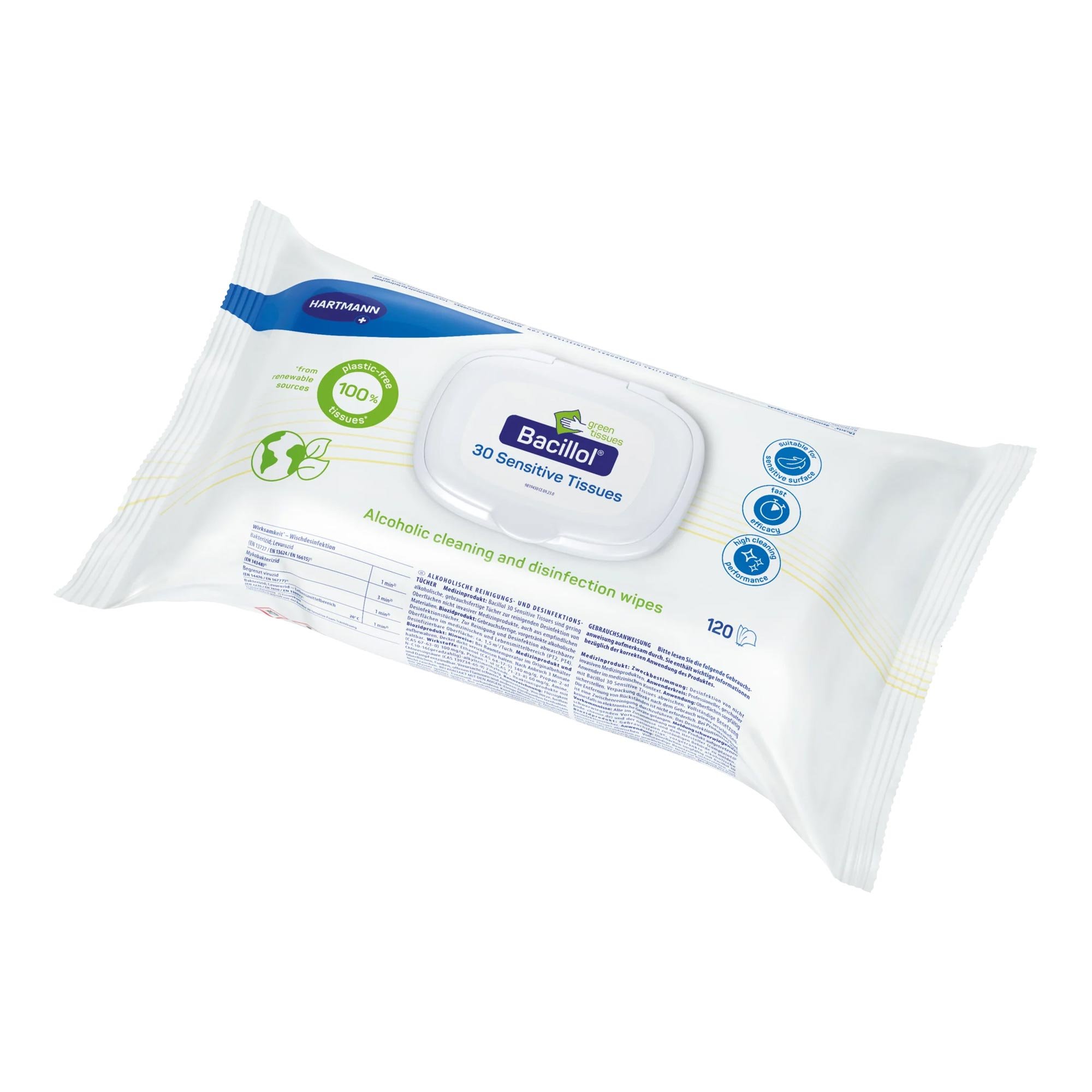 Bode Bacillol 30 sensitive Green Tissues Flow-Pack Desinfektionstücher
