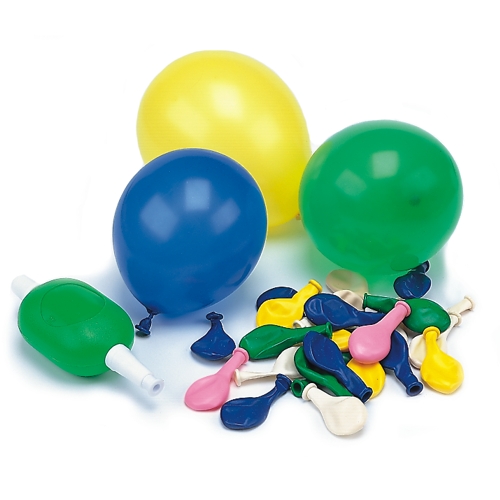 PAPSTAR Luftballons mit Pumpe Ø 8,5 cm farbig sortiert