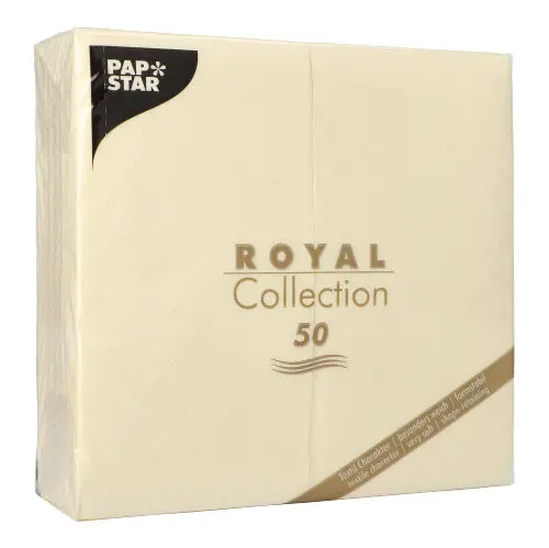 PAPSTAR Servietten "ROYAL Collection" 1/8-Falz 40 cm x 40 cm champagner