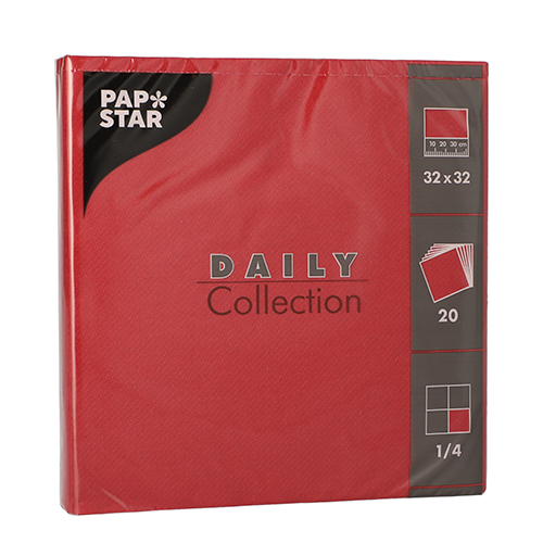 PAPSTAR Servietten "DAILY Collection" 1/4-Falz 32 cm x 32 cm bordeaux