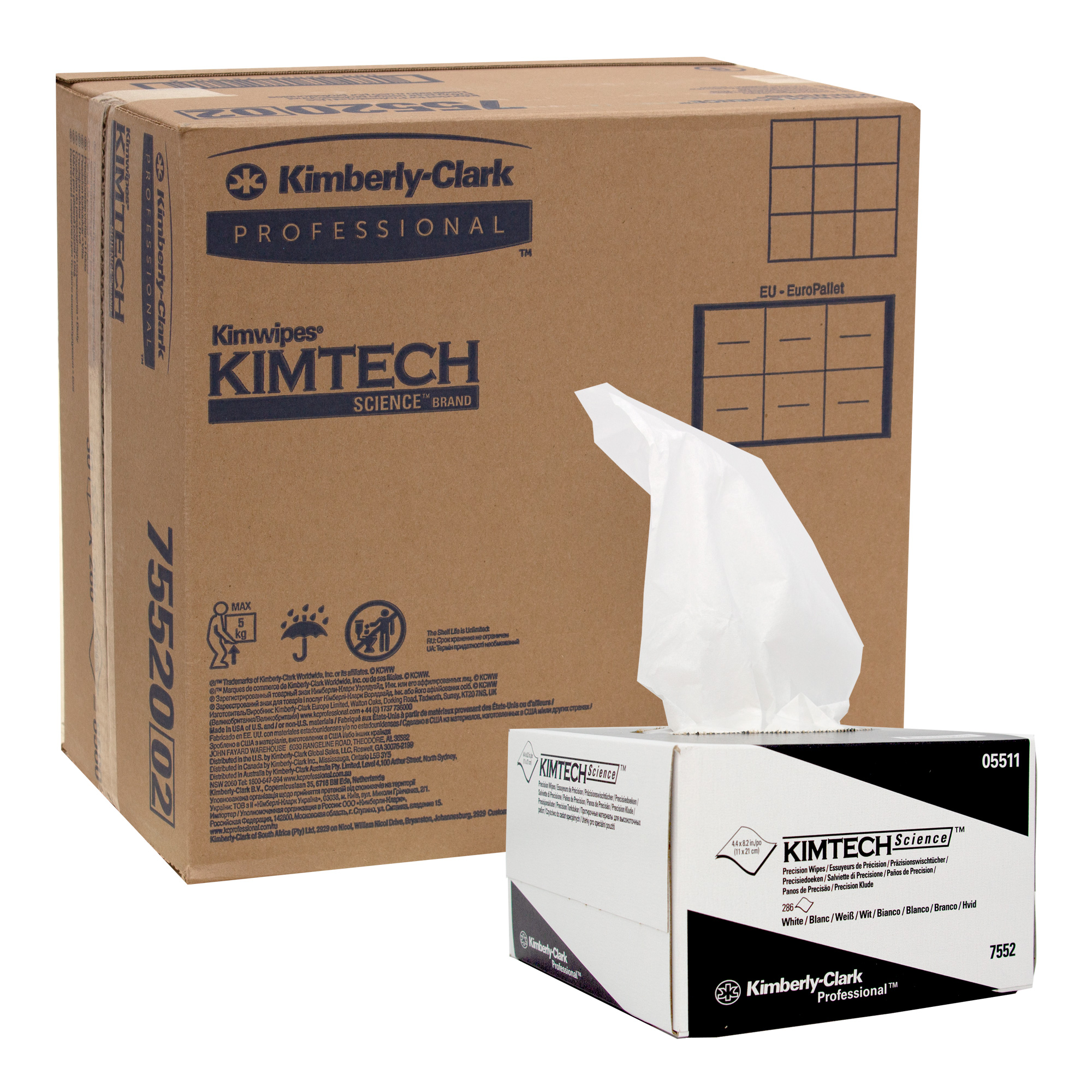 Kimtech Science 7552 Präzisionstücher weiß in der Zupfbox, 1-lagig, 11,2 x 20,8 cm, 8580 Tücher