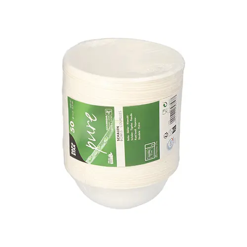 PAPSTAR Schalen, Zuckerrohr "pure" 200 ml Ø 11,2 cm, 4,2 cm weiß
