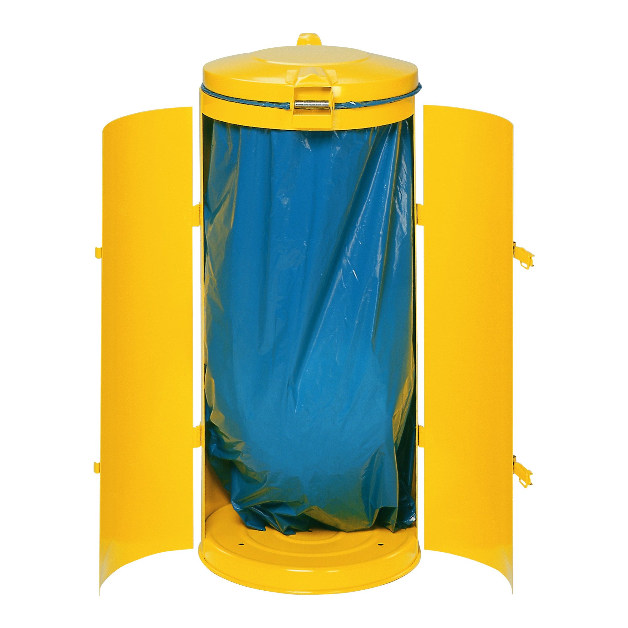 Mülleimer mit Aschenbecher für draußen, 640 x 305 x 305 mm, grün /  Edelstahl