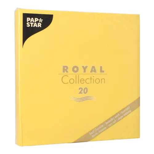 PAPSTAR Servietten "ROYAL Collection" 1/4-Falz 40 cm x 40 cm gelb