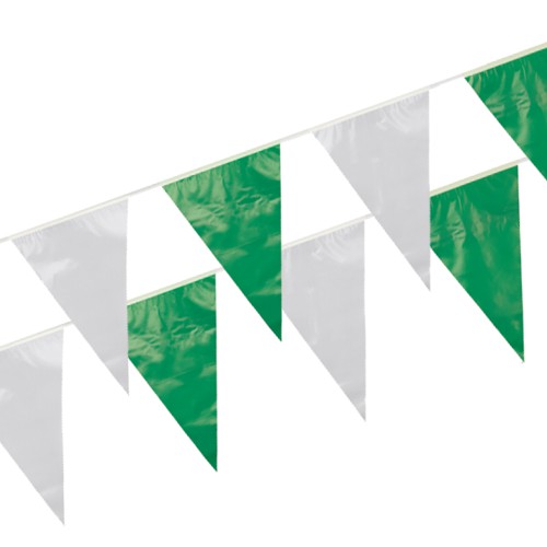 PAPSTAR Wimpelkette, Folie 10 m grün/weiß wetterfest