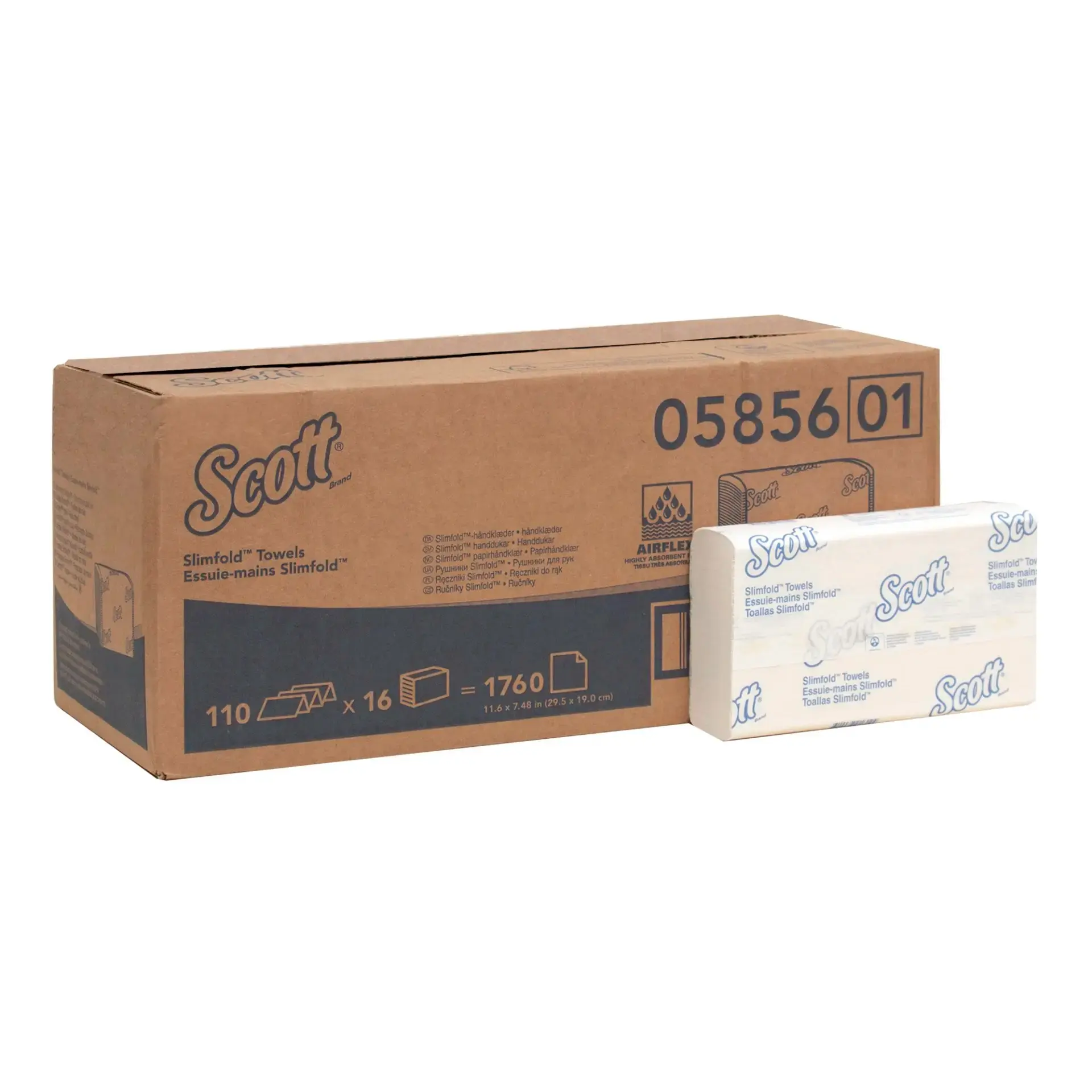SCOTT 5856 Papierhandtücher Slimfold Z-Falz 19 x 29,5 cm, 1-lagig, weiß