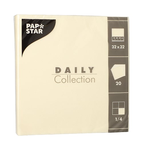 PAPSTAR Servietten "DAILY Collection" 1/4-Falz 32 cm x 32 cm champagner