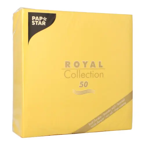PAPSTAR Servietten "ROYAL Collection" 1/4-Falz 40 cm x 40 cm gelb