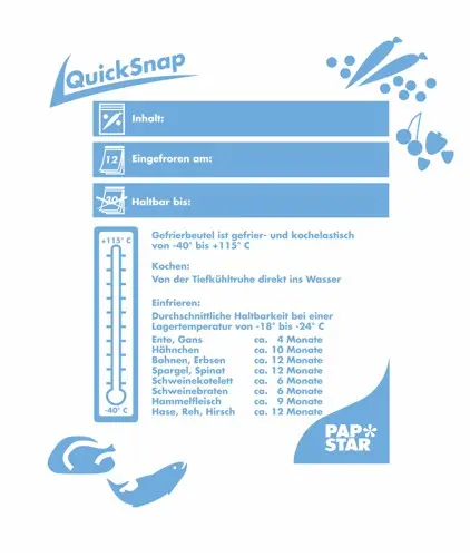 Starpak QuickSnap Gefrierbeutel 3 l 28 cm x 27 cm transparent in Faltschachtel