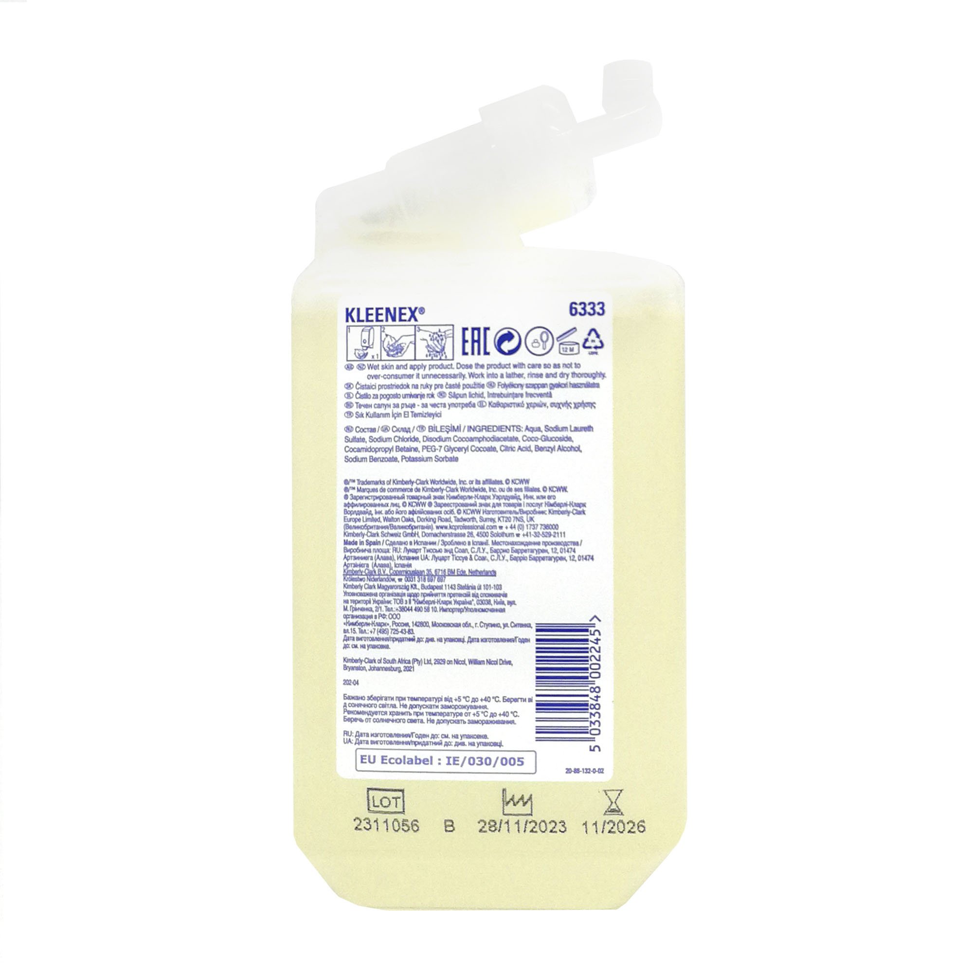 Kleenex 6333 Sanfte Waschlotion unparfümiert 6 x 1000 ml