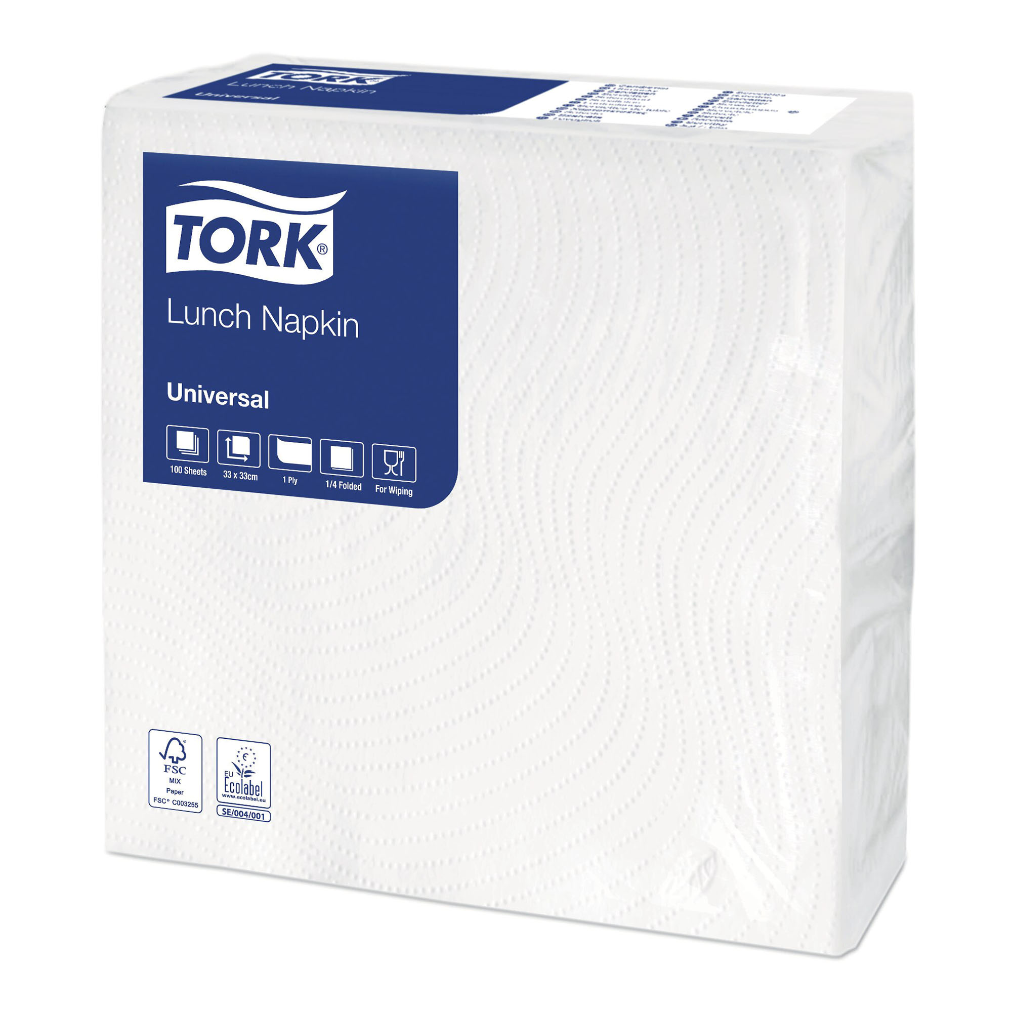 Tork Universal 1/4-Fold Lunchserviette 32,5 x 32,8 cm, 1-lagig, weiß