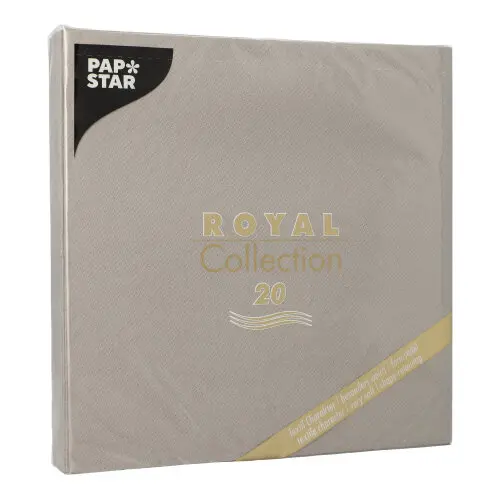 PAPSTAR Servietten "ROYAL Collection" 1/4-Falz 40 cm x 40 cm grau