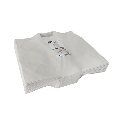 PAPSTAR Tragetaschen, Papier 27 cm x 32 cm x 21,5 cm weiß mit Tragegriff