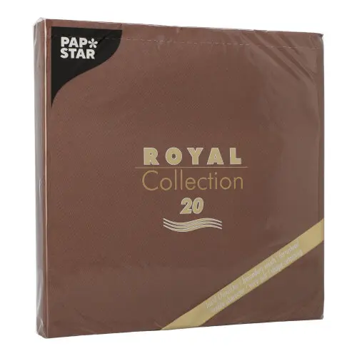 PAPSTAR Servietten "ROYAL Collection" 1/4-Falz 40 cm x 40 cm braun