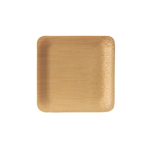PAPSTAR Fingerfood - Teller, Bambus "pure" eckig 1,5 cm x 8,5 cm x 8,5 cm