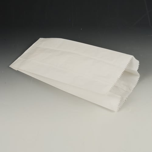 PAPSTAR Papierfaltenbeutel, Cellulose, gefädelt 35 cm x 15 cm x 7 cm weiß Füllinhalt 2,5 kg
