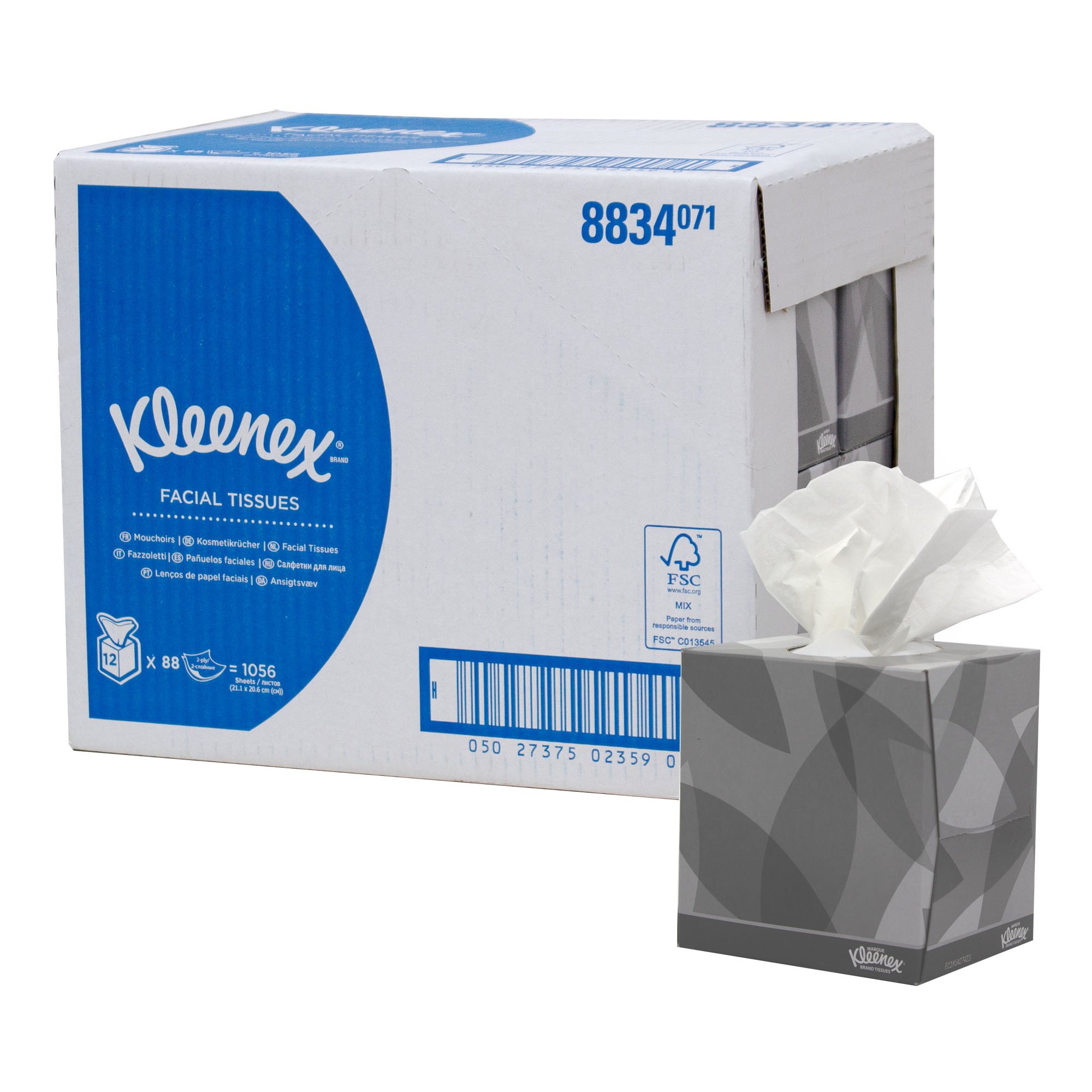 Kleenex 8834 Kosmetiktücher in der Würfelbox 2-lagig