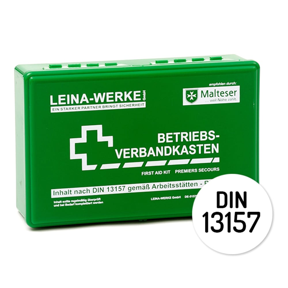 Betriebsverbandkasten DIN 13157 grün (mit Wandhalterung), Verbandkasten, Arbeitsschutz, Produkte