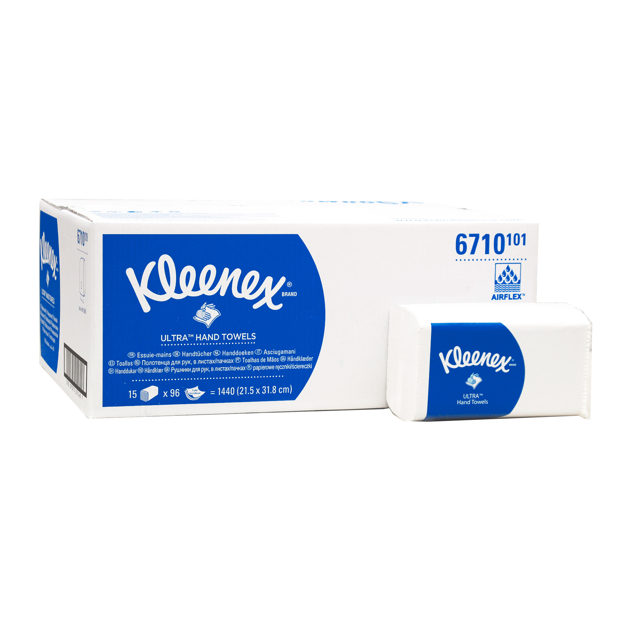 Kleenex Ultra 6710 Papierhandtücher Interfold 21,5 x 31,8 cm, 3-lagig, weiß 