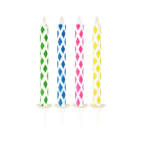 PAPSTAR Magic-Kerzen mit Halter 6 cm farbig sortiert