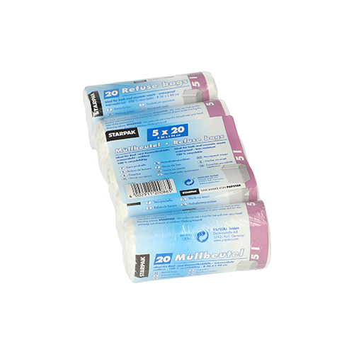 Starpak Kosmetik-Müllbeutel LDPE 5 l 44 cm x 36 cm weiß