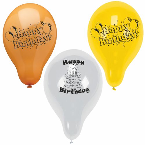 PAPSTAR Luftballons Ø 22 cm farbig sortiert "Happy Birthday"