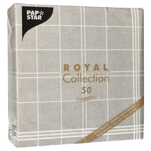 PAPSTAR Servietten "ROYAL Collection" 1/4-Falz 40 cm x 40 cm grau "Kitchen Craft"