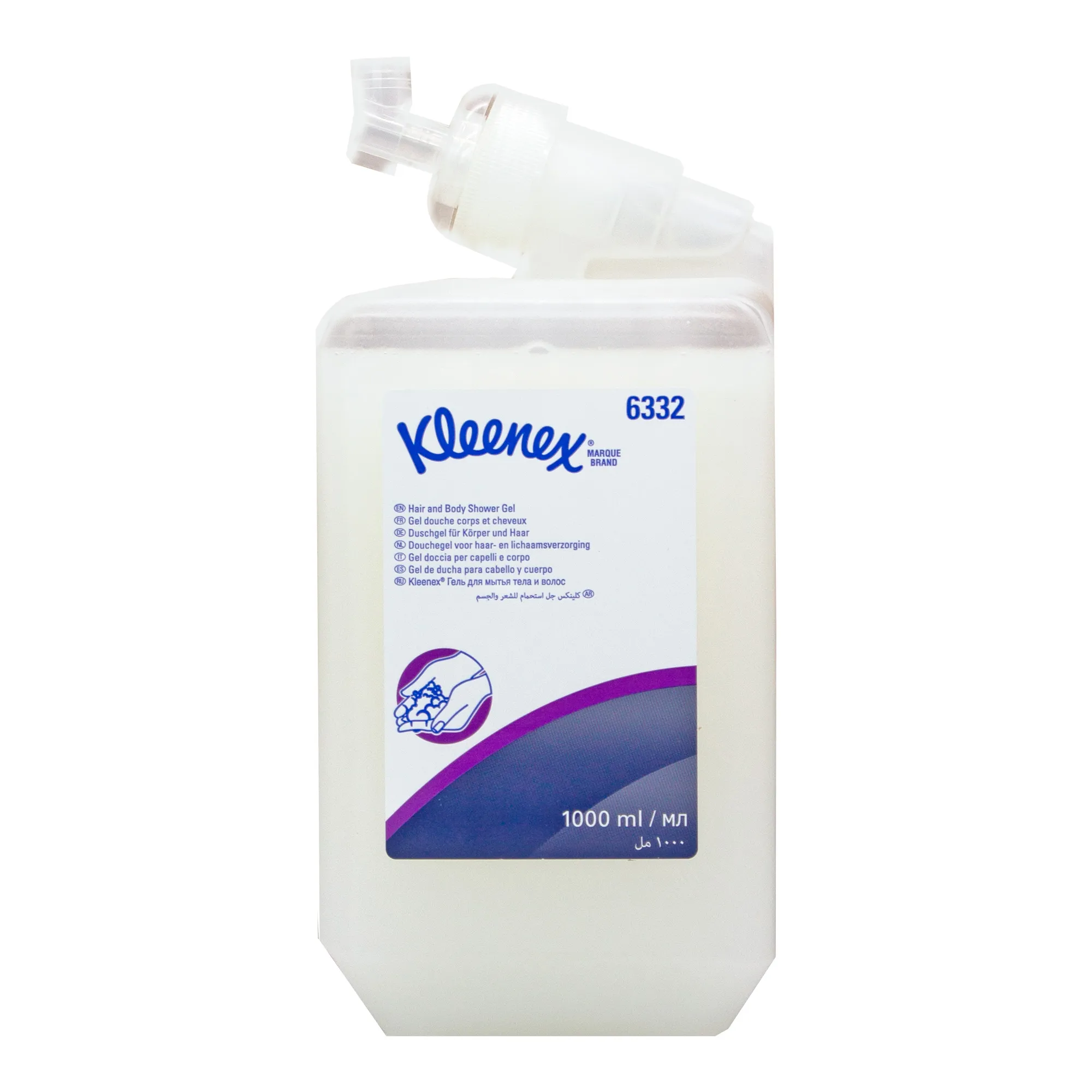 Kleenex 6332 Duschgel für Körper und Haar 6 x 1000 ml